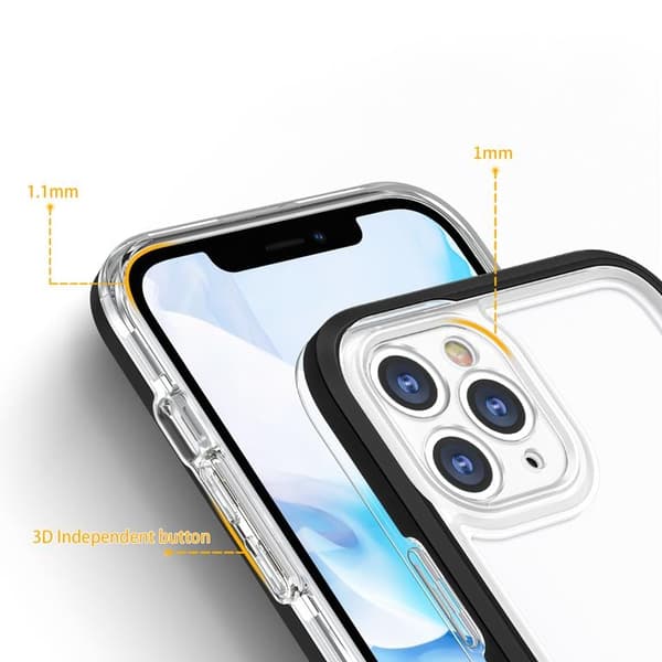 iPhone 11 Pro Max Skal Clear 3in1 - Svart
