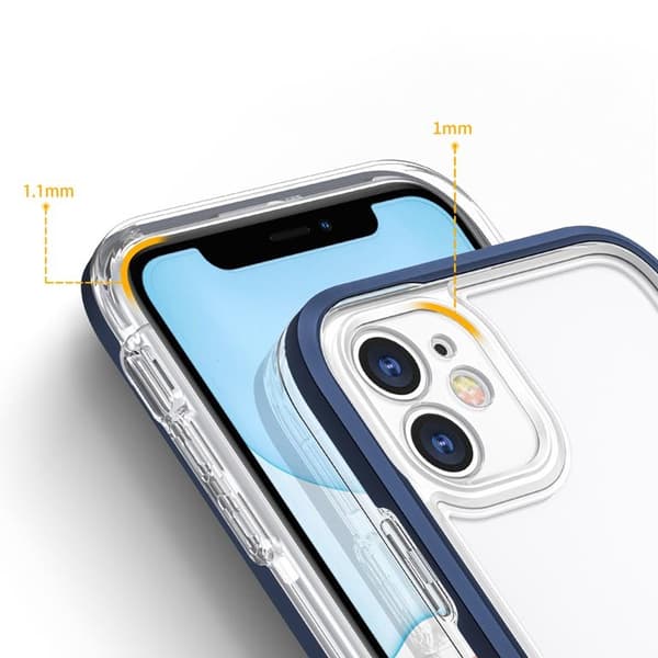 iPhone 12 Skal Clear 3in1 - Blå