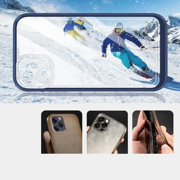 iPhone 12 Skal Clear 3in1 - Blå