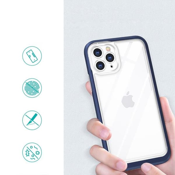 iPhone 11 Pro Max Skal Clear 3in1 - Blå