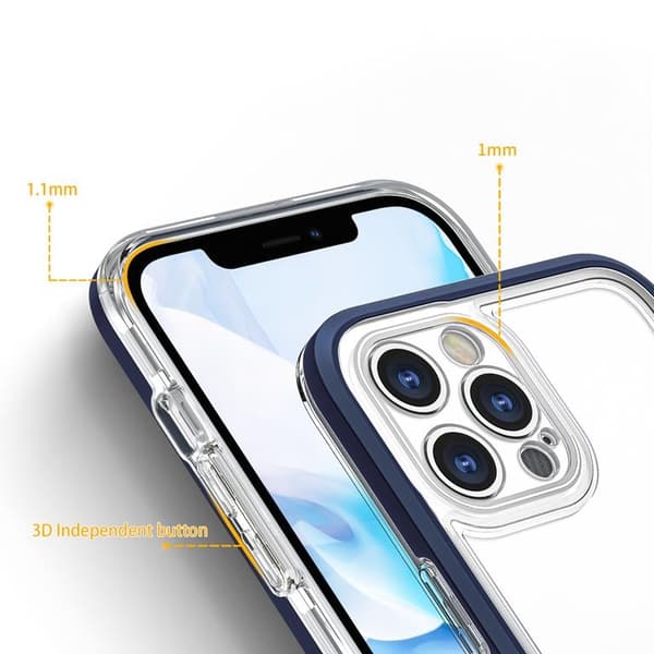 iPhone 12 Pro Max Skal Clear 3in1 - Blå