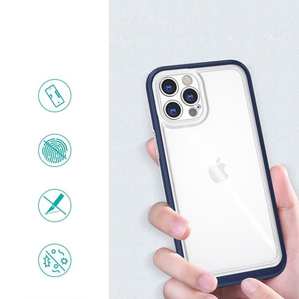 iPhone 12 Pro Skal Clear 3in1 - Blå