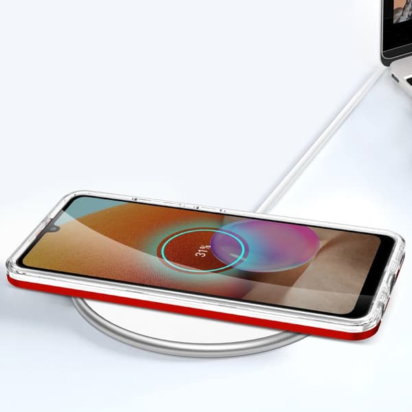 Galaxy A32 5G Skal Clear 3in1 - Röd