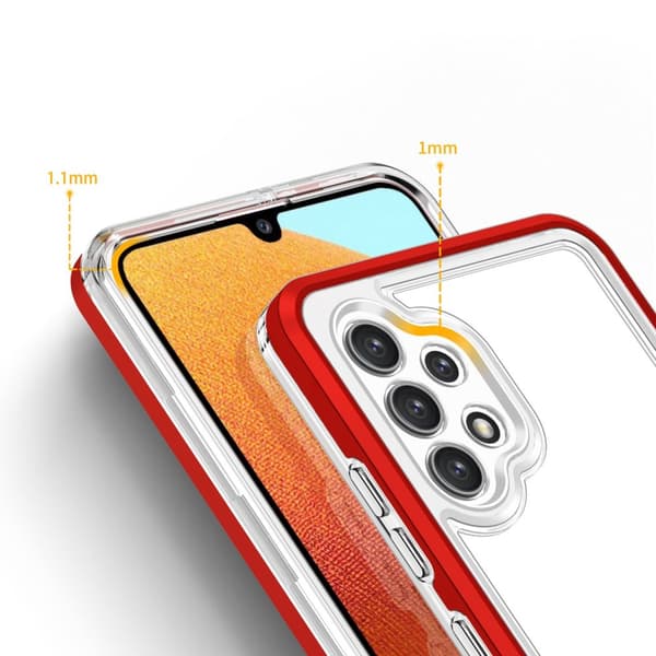 Galaxy A72 4G Skal Clear 3in1 - Röd