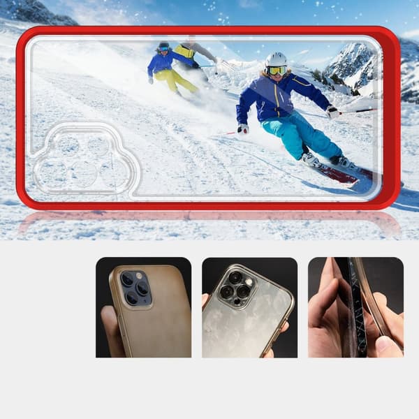 Galaxy A72 4G Skal Clear 3in1 - Röd