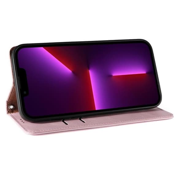 iPhone 13 Pro Max Plånboksfodral Magnet Strap - Rosa