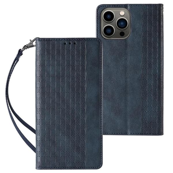 iPhone 12 Pro Plånboksfodral Magnet Strap - Blå