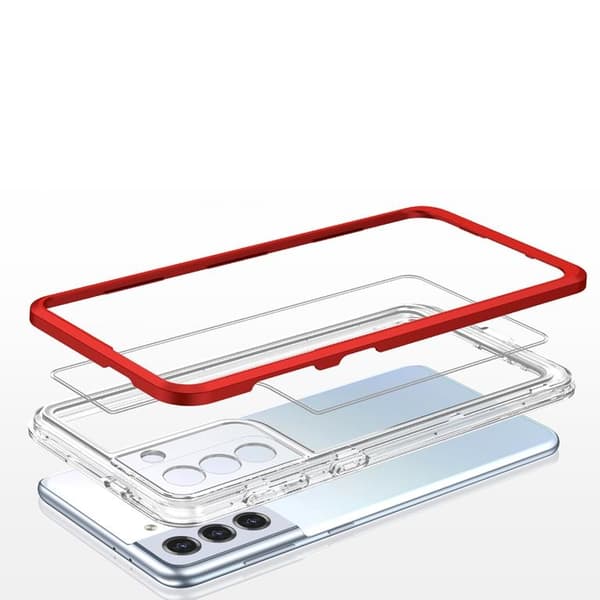 Galaxy S21 Plus 5G Skal Clear 3in1 - Röd