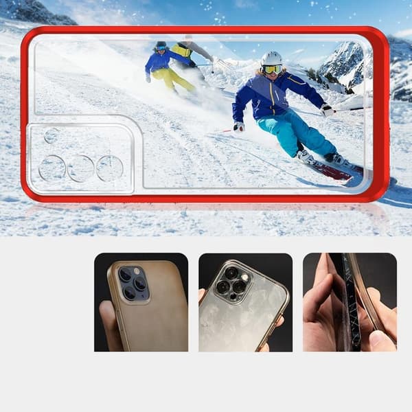 Galaxy S21 Plus 5G Skal Clear 3in1 - Röd