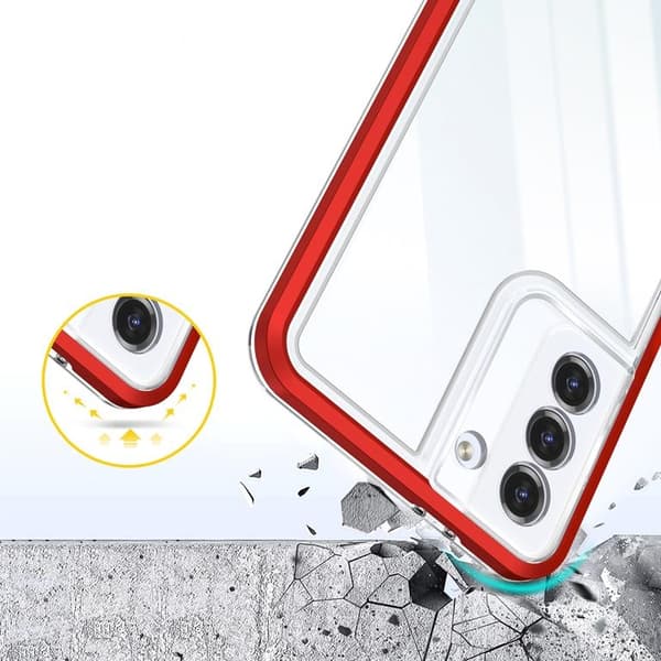 Galaxy S21 Plus 5G Skal Clear 3in1 - Röd