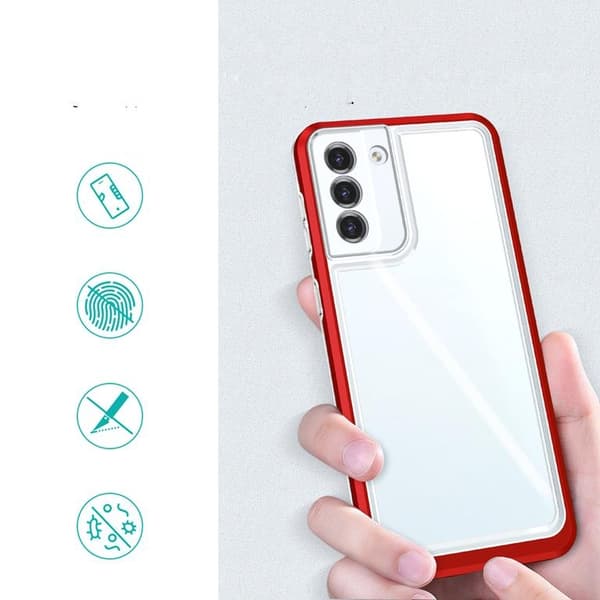 Galaxy S21 Plus 5G Skal Clear 3in1 - Röd