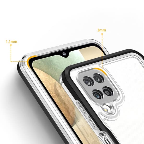 Galaxy A22 4G Skal Clear 3in1 - Svart