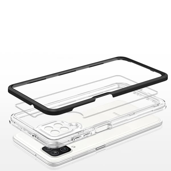 Galaxy A22 4G Skal Clear 3in1 - Svart