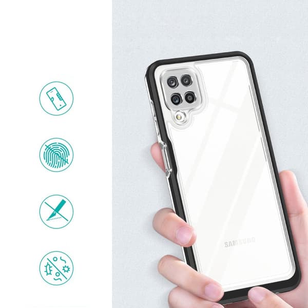 Galaxy A22 4G Skal Clear 3in1 - Svart