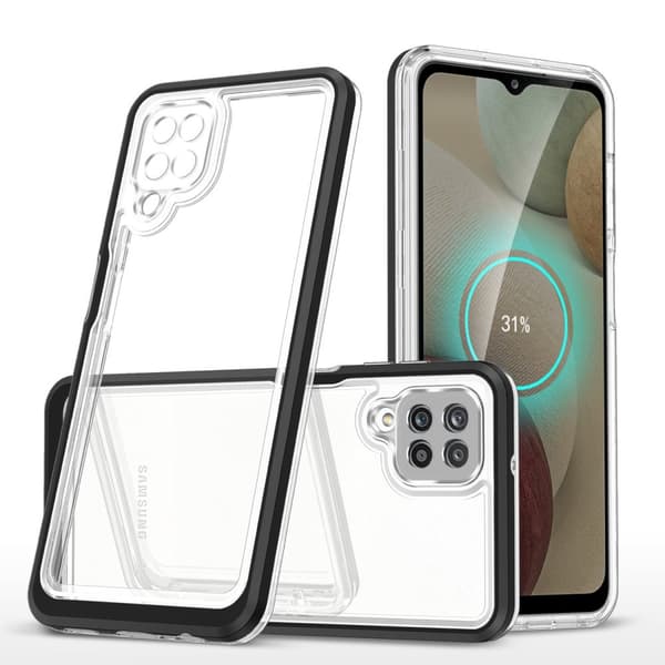 Galaxy A22 4G Skal Clear 3in1 - Svart