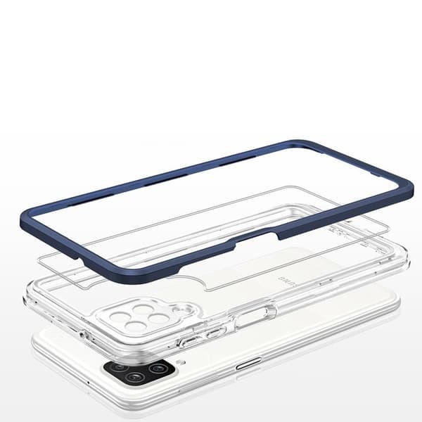 Galaxy A12 5G Skal Clear 3in1 - Blå
