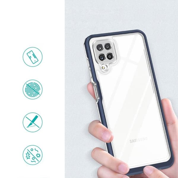 Galaxy A12 5G Skal Clear 3in1 - Blå