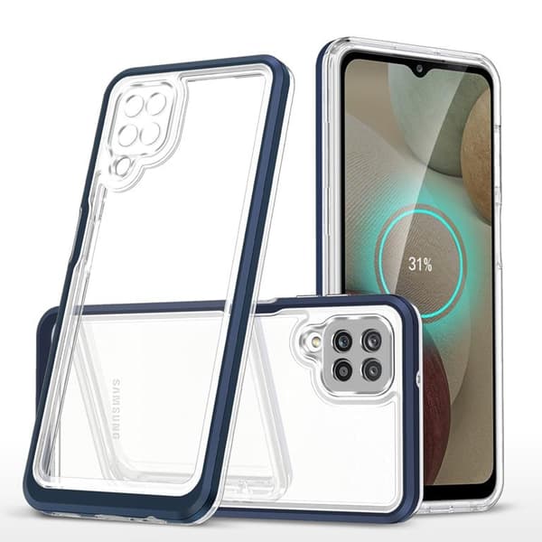 Galaxy A12 5G Skal Clear 3in1 - Blå