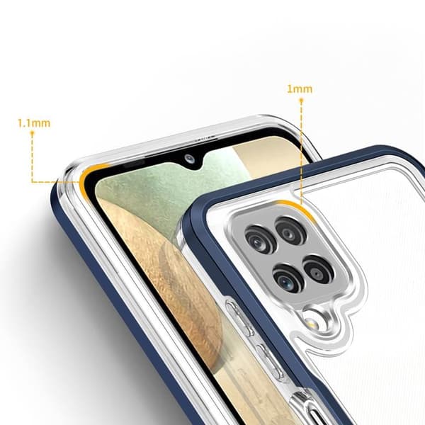 Galaxy A22 4G Skal Clear 3in1 - Blå