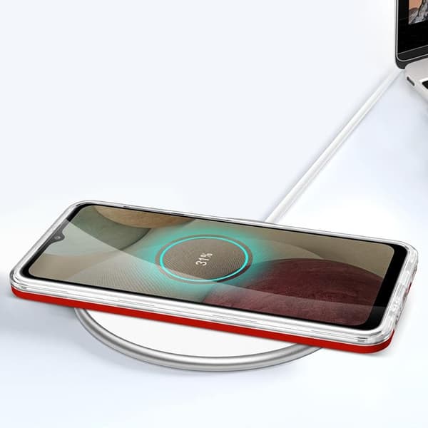 Galaxy A22 4G Skal Clear 3in1 - Röd