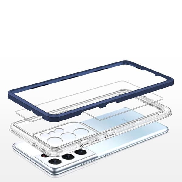 Galaxy S22 Ultra Skal Clear 3in1 - Blå