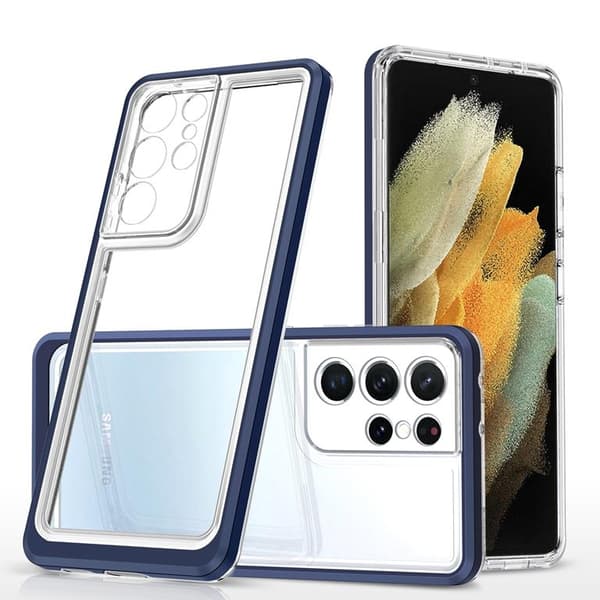 Galaxy S22 Ultra Skal Clear 3in1 - Blå