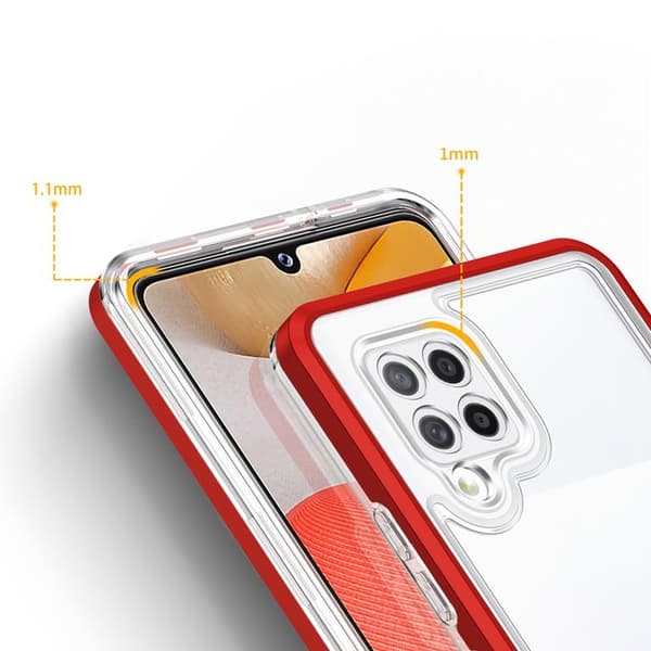 Galaxy A42 5G Skal Clear 3in1 - Röd