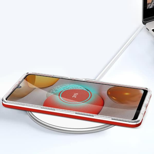 Galaxy A42 5G Skal Clear 3in1 - Röd