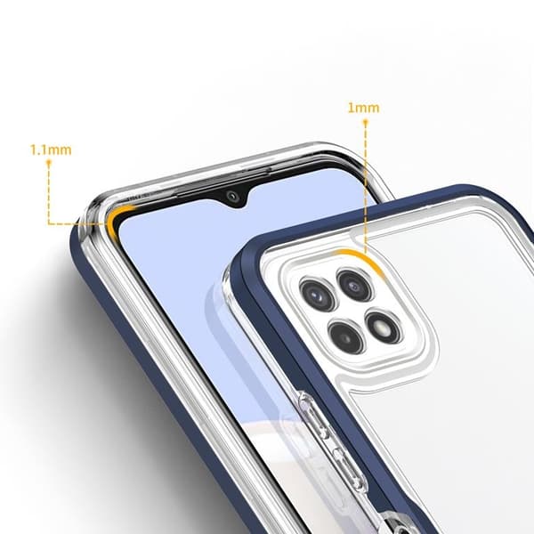 Galaxy A22 5G Skal Clear 3in1 - Blå
