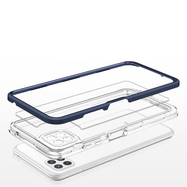 Galaxy A22 5G Skal Clear 3in1 - Blå