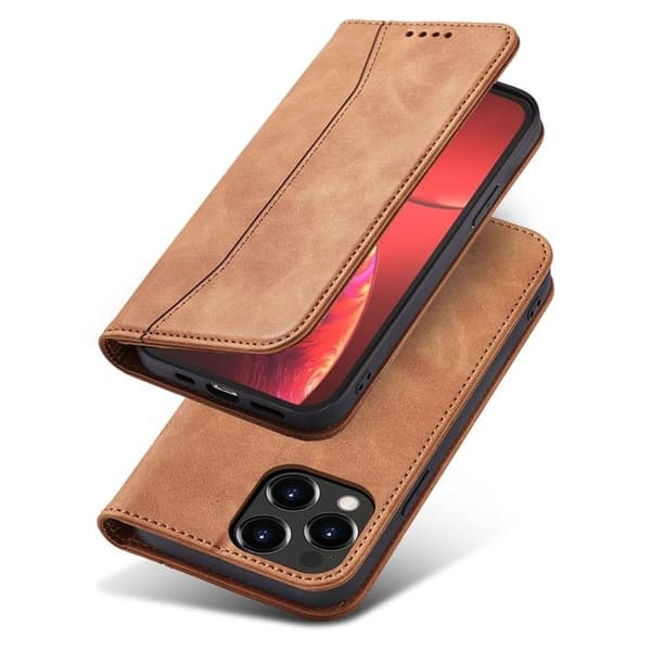 iPhone 13 Pro Plånboksfodral Magnet Fancy - Brun