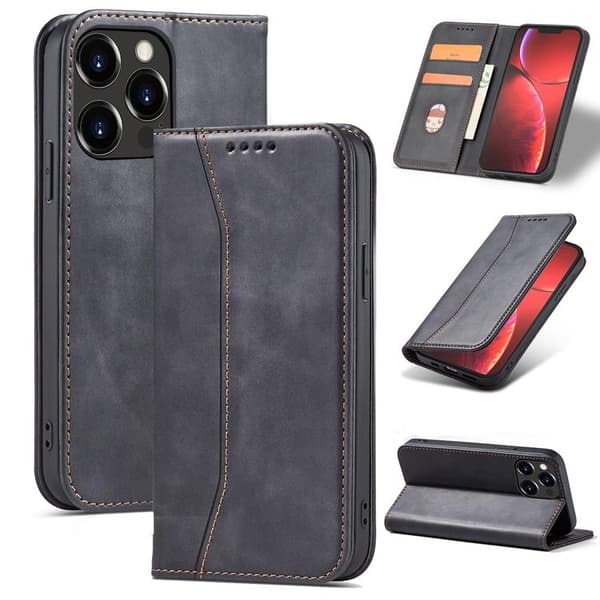 iPhone 12 Pro Max Plånboksfodral Magnet Fancy - Svart