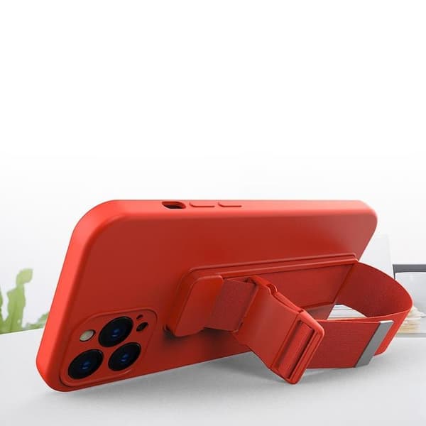Galaxy S22 Ultra Skal Rope Silicone Strap - Röd