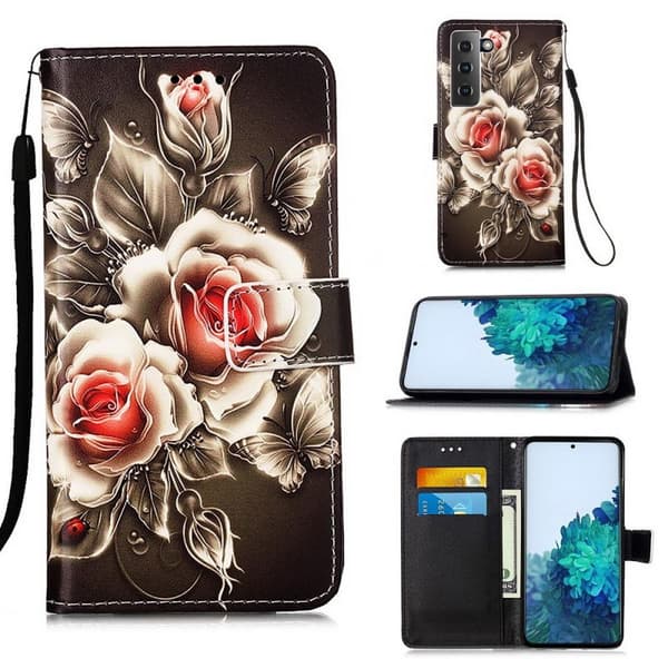 Lompakkokotelo Samsung Galaxy S22 - Ruusut
