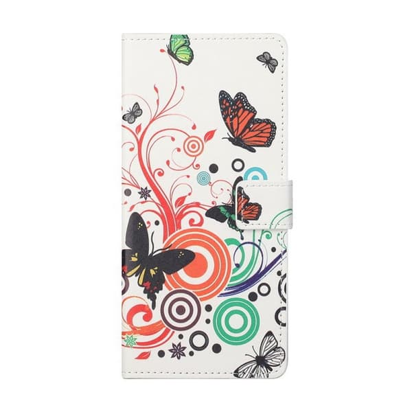 Lompakkokotelo Samsung Galaxy S22 - Valkoinen Perhosilla