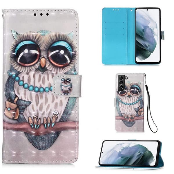 Lompakkokotelo Samsung Galaxy S22 - Koristeellinen Pöllö