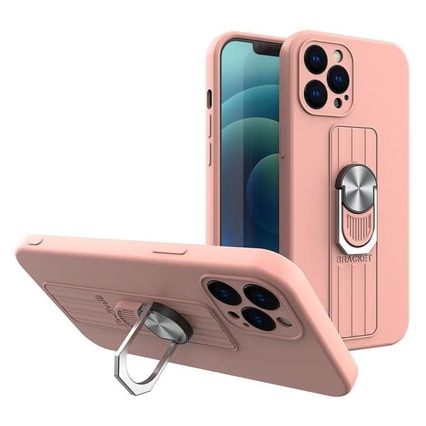 Galaxy S21 FE 5G Skal Ringhållare Silicone - Rosa