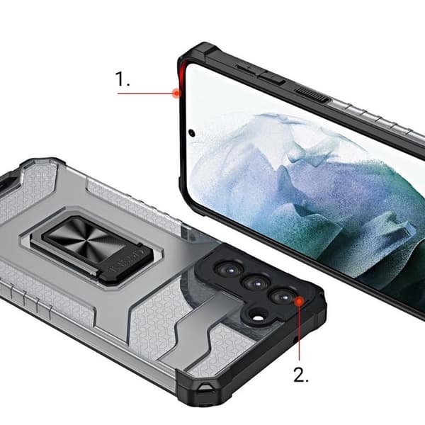 Galaxy S22 Plus Skal Crystal Ringhållare - Blå