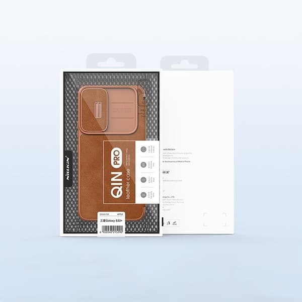 Nillkin Galaxy S22 Plus Plånboksfodral Qin Läder Pro Holster Flip - Svart