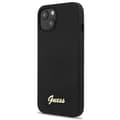 Miniatyrbild 2 av 7: Guess iPhone 13 Skal Magsafe Silicone Script Guld Logo - Svart