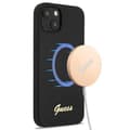 Miniatyrbild 1 av 7: Guess iPhone 13 Skal Magsafe Silicone Script Guld Logo - Svart