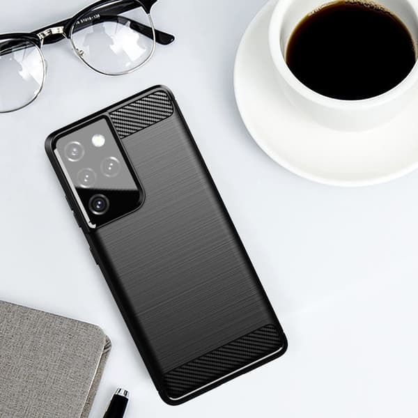 Carbon Flexible TPU skal till Samsung Galaxy S21 Ultra 5G Svart