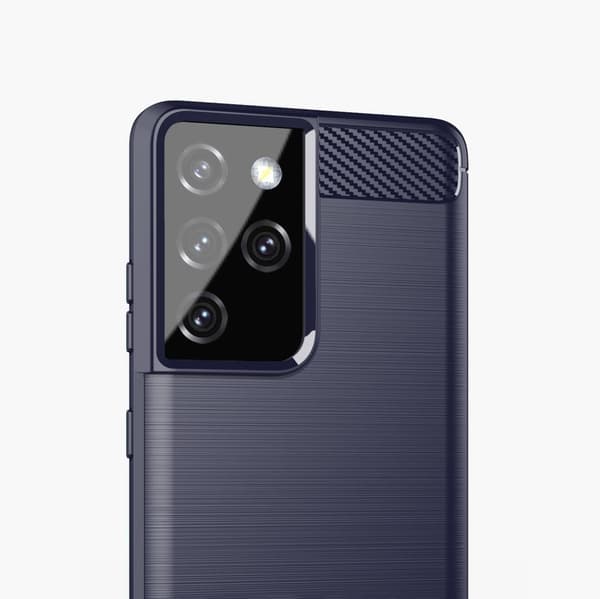 Carbon Flexible TPU skal till Samsung Galaxy S21 Ultra 5G - Blå