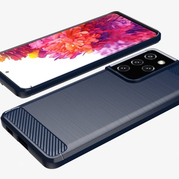 Carbon Flexible TPU skal till Samsung Galaxy S21 Ultra 5G - Blå
