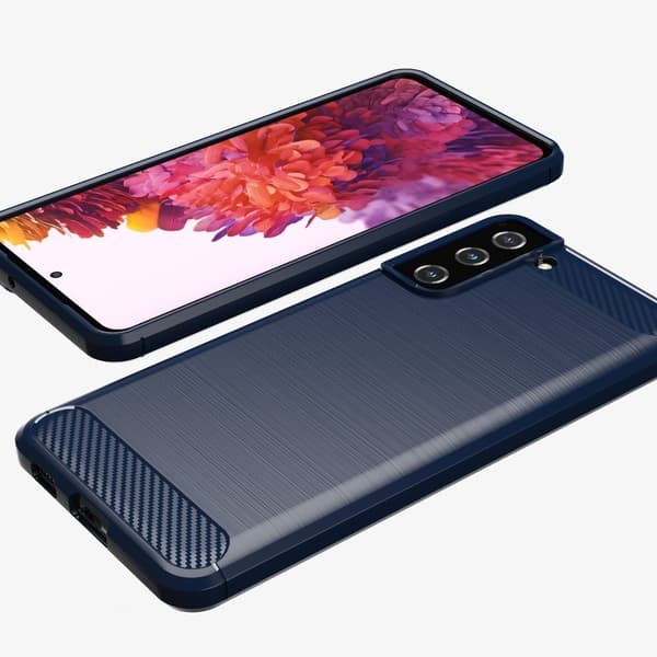 Carbon Flexible TPU skal till Samsung Galaxy S21 Plus 5G - Blå