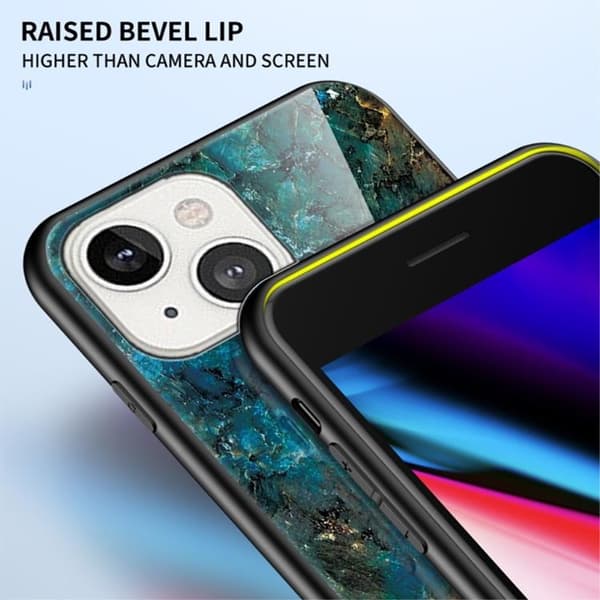 Anti-Scratch Härdat Glas Skärmskydd skal iPhone 13 mini - Röd Marble