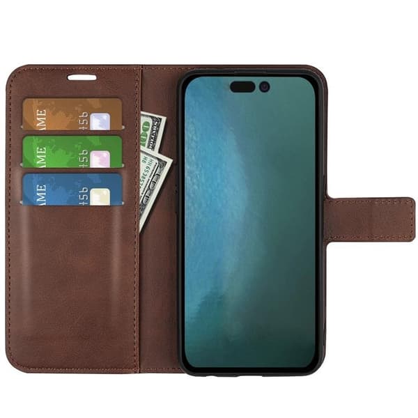 Flip Folio iPhone 14 Plus Plånboksfodral - Mörkbrun