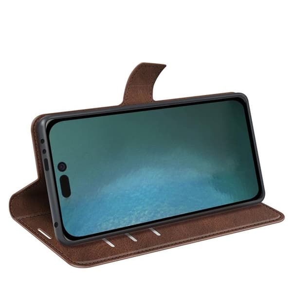 Flip Folio iPhone 14 Plus Plånboksfodral - Mörkbrun