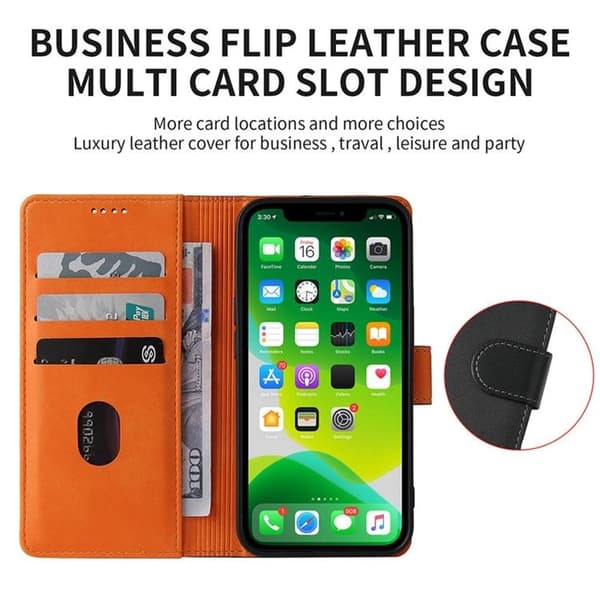 iPhone 14 Pro Plånboksfodral Dual Flip - Brun