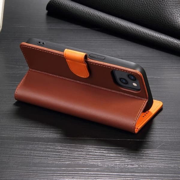 iPhone 14 Pro Plånboksfodral Dual Flip - Brun